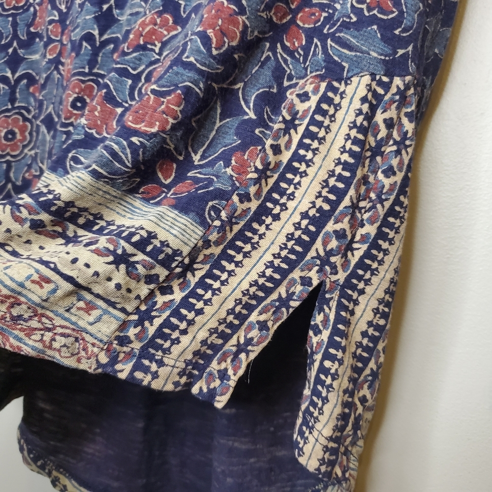 Lucky Brand Floral Woodblock Print Peasant Blouse - Picture 8 of 16